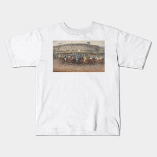 Leamington Grand Steeple Chase - Captain Beecher on Vivian by Charles Hunt Kids T-Shirt